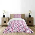 thumbnail image 4 of Ambesonne Abstract Quilted Bedspread Set 2 Pcs, Paint Stains, Twin Size, Pink Purple White, 4 of 5
