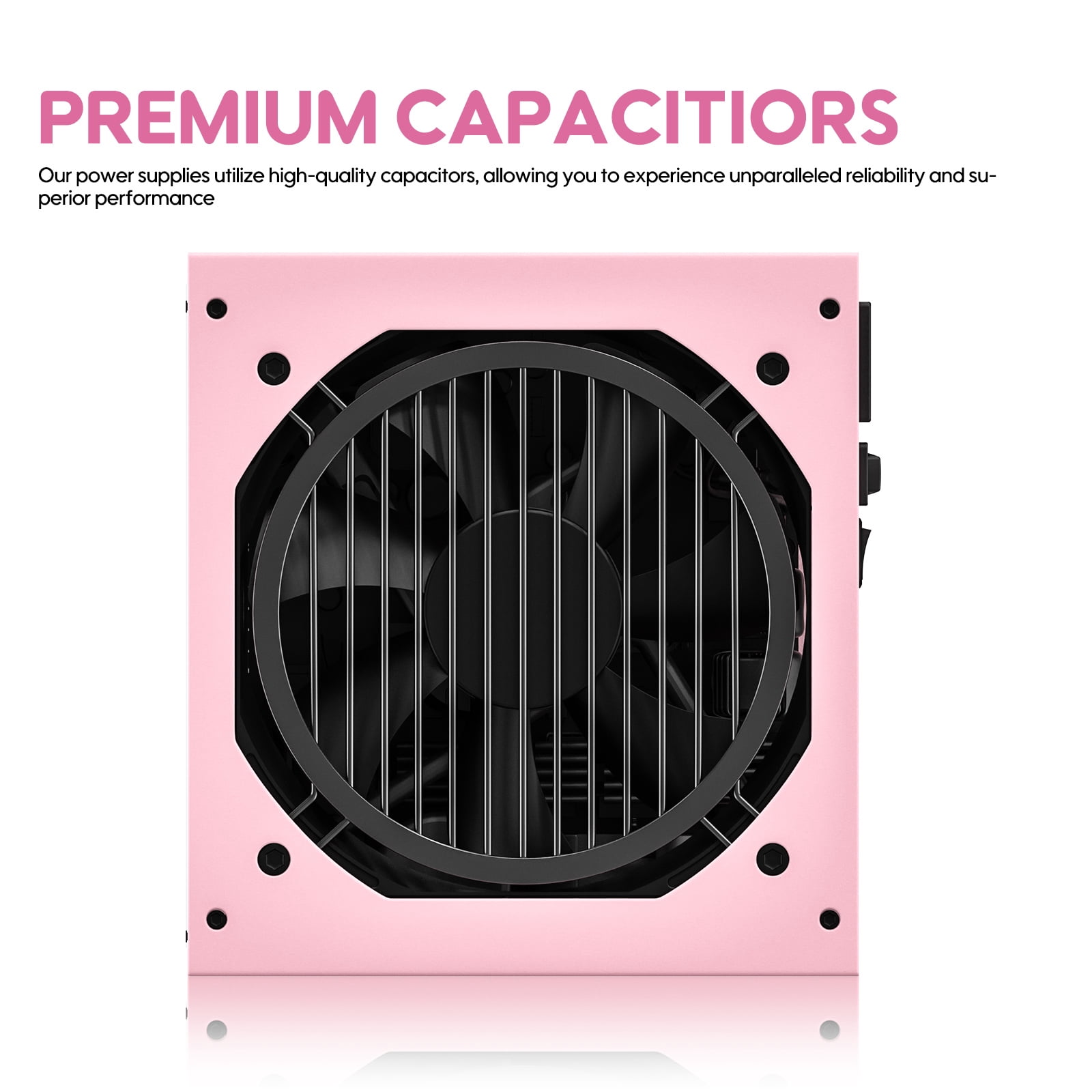 Vetroo 850W Power Supply Dual PCIe 5.1 ATX 3.1 Ready, 80 Plus Gold Full Modular, Quiet Operation with 120mm FDB Fan, 10-Year Warranty - Pink