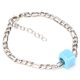 thumbnail image 1 of Pulsera de cuentas de vidrio cuadradas con agujero grande, cuentas de vidrio azules, pulsera geométrica para decoración, regalo (pulsera de oro blanco), 1 of 14