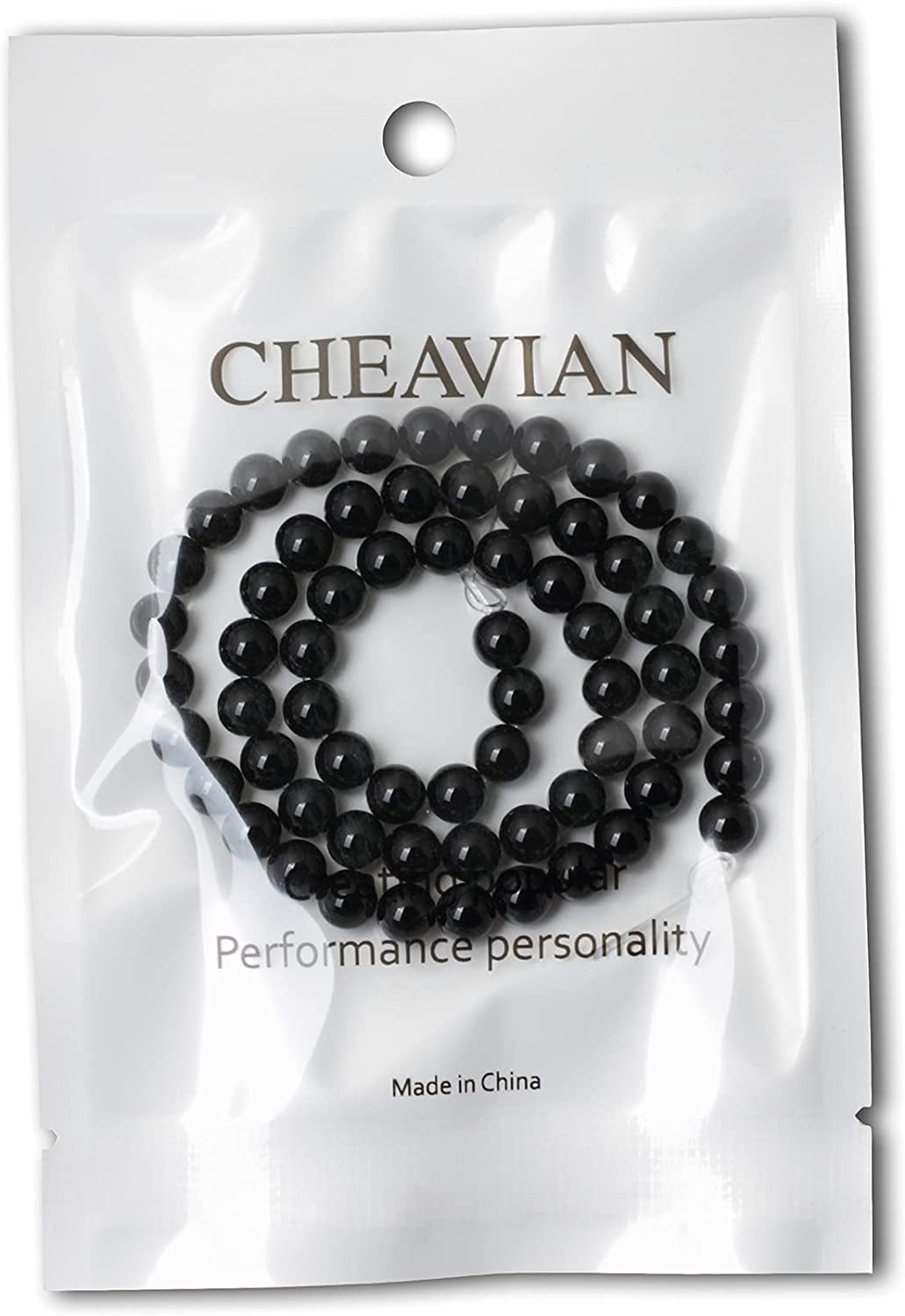 CHEAVIAN 60PCS 6mm Black Onyx Gemstone Round Loose Beads for Jewelry Making 1 Strand 15