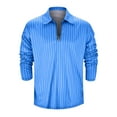 thumbnail image 4 of Vedolay Polo Shirts for Men 2023 Zipper Button Long Sleeves Loose Shirt Blue,XL, 4 of 5