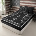 thumbnail image 2 of Meiyoeat Vintage American Flag Letter A Zipper Twin Comforter Sets with Fitted Sheet and 2 Pillowcases for Men Boys, Patriotic Monogram Zipper Bedding Set,4-Piece,Black Reversible, 2 of 6