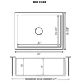 thumbnail image 2 of Ruvati RVL2468BK 23 in. Fireclay Farmhouse Kitchen Laundry Single Bowl Utility Sink, Glossy Black, 2 of 7