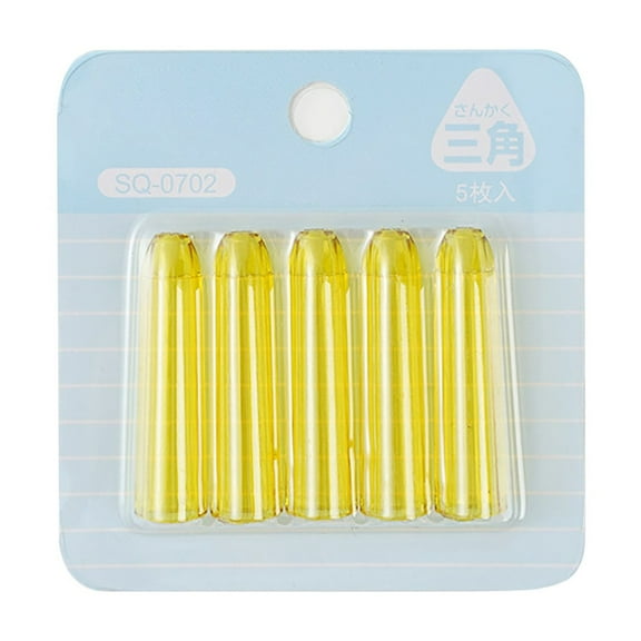 Qyaukm 5 Pieces Pencil Cap - Pencil Tip Protector Colorful Plastic Cover Pencils Extender Holders Pen Toppers for Student Classroom Office Gifts Stationery Supplies - Yellow