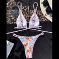 thumbnail image 2 of Aayomet Maillots de Bain pour Femmes 2 Pcs Haut à Bretelles Spaghetti Maillot de Bain String (Rose, m), 2 of 5