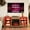 Oak, variant on Black TV Console with Electric Fireplace, Glass Partition / Adjustable Height for Flexible Storage
