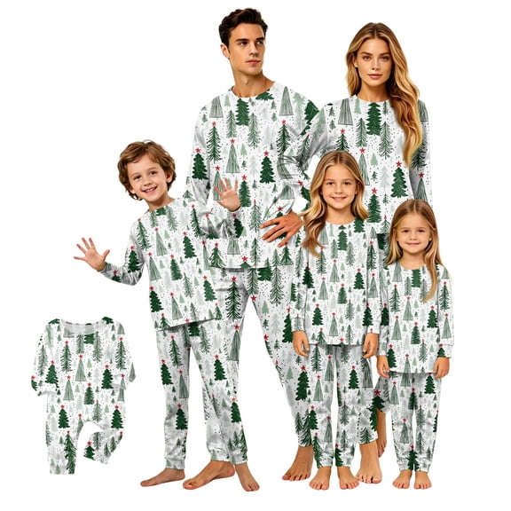 Lvotionpl 2026 Family Christmas Pajamas Matching Sets, Match Family Christmas Pjs Long Sleeve Top & Pants Set Matching Holiday Family Pajama Xmas Sets