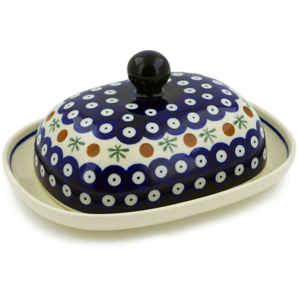Polish Pottery 7½-inch Butter Dish (Mosquito Theme) Hand Painted in ...