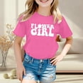 thumbnail image 3 of YUEHUA Kids' Flower Girl Graphic T-Shirt, Girls' Casual Short Sleeve Tee, Cute Floral Letter Print Top for Wedding & Special Occasions, 3 of 5