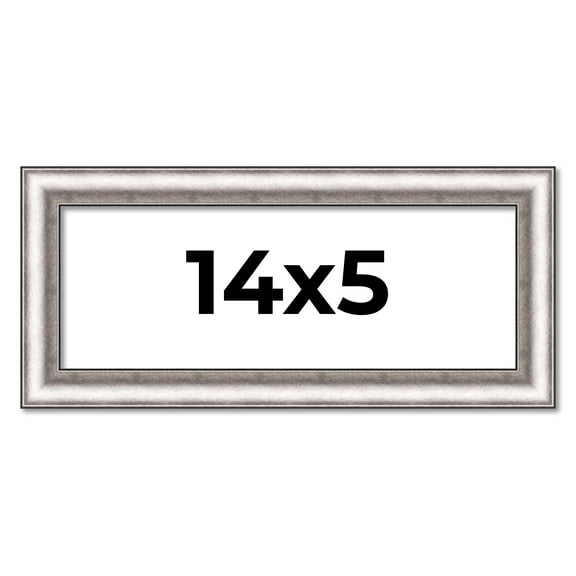 14x5 IN Frame Silver Real Wood Picture Frame Width 1.25 Inches | Interior Frame Depth 0.5 Inches |
