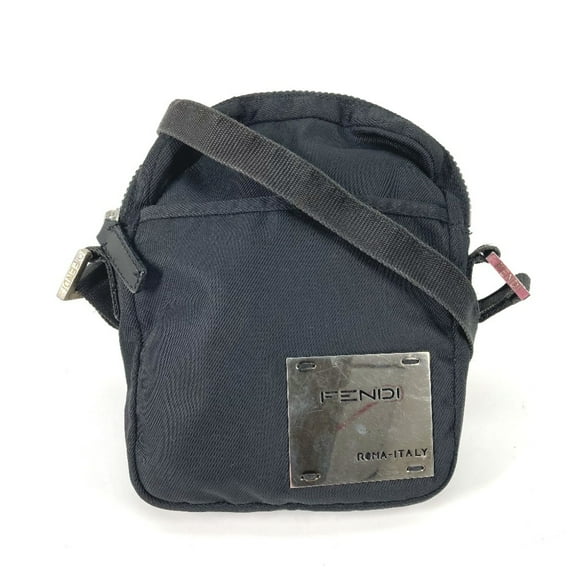 Pre-Owned Fendi Crossbody Bag Pochette Sacoche Shoulder Bag Black Silver (Fair)