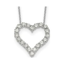 2.00 Carat (Ctw VS1-VS2, E-F) Lab-Grown Diamond Heart Pendant Necklace in 14K White Gold with Chain
