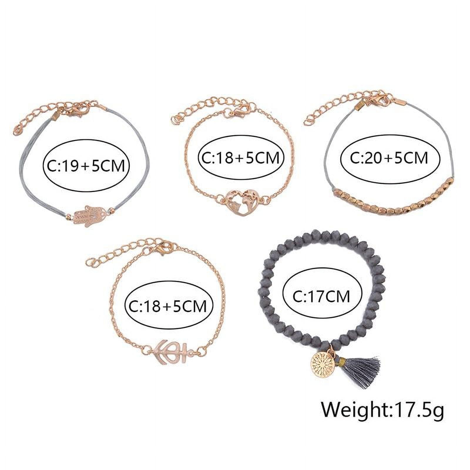 Kryc-5 Sets Boho Bracelets For Women Multilayer Stackable Sparkly