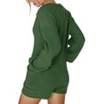 thumbnail image 2 of xiaxaixu Women’s Ribbed Knit Rompers Long Sleeve Solid Color Button Down Jumpsuit Shorts Loungewear, 2 of 8
