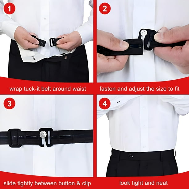 mmirethe Adjustable Tuck Belt Tuck In Shirt With Ease And Style Adjustable Length Nylon Belt black 1Set