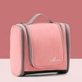 thumbnail image 2 of Neceser organizador de viaje con asa y cremallera, bolsa de maquillaje de gran capacidad Rosado, 2 of 8