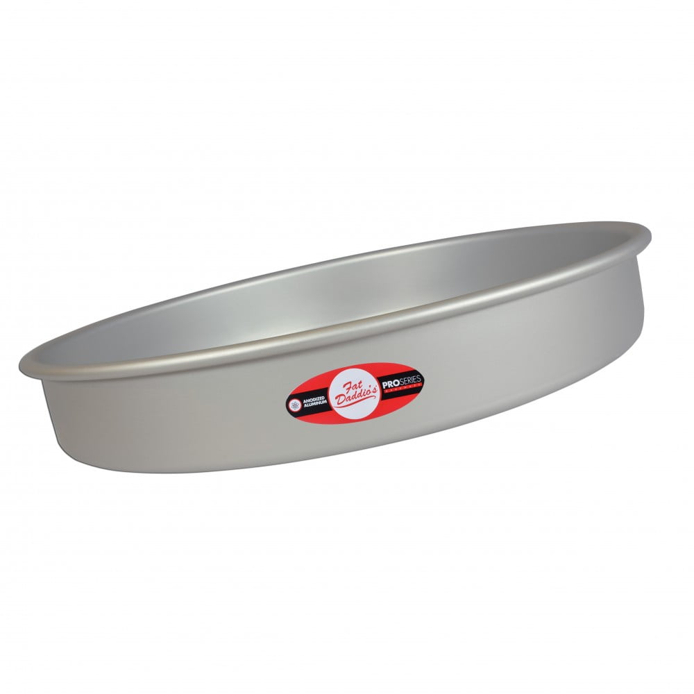 Fat Daddio's Anodized Aluminum Round Cake Pan with Solid Bottom, 14 x 2