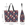 thumbnail image 4 of Kdxio Skull red flower blue Casual Tote Bags Women Big Capacity Shoulder Bag for Women Travel Shoulder Bags Handbags, 4 of 6