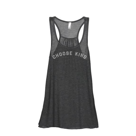 Choose Kind Women's Fashion Sleeveless Flowy Racerback Tank Top Charcoal Grey Small