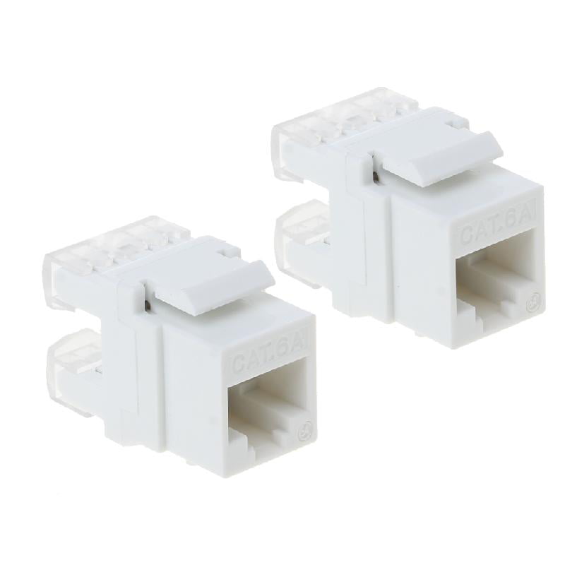 2Pc CAT6A UTP Network Module RJ45 Keystone Connector Cable Adapters Jack