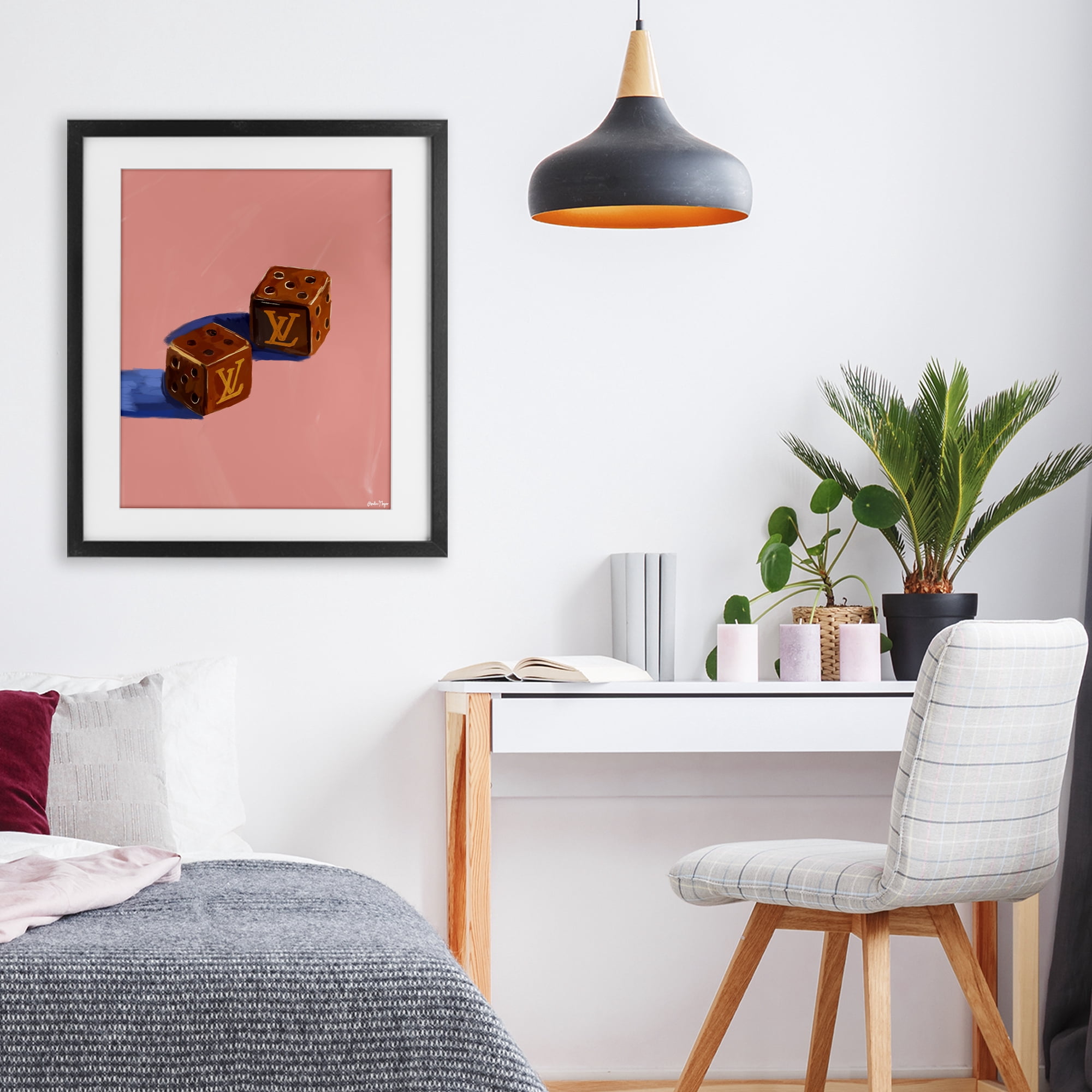 Stupell Industries Fashion Brand Dice Black Framed Print Under Glass, design by Amelia Noyes