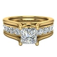 thumbnail image 4 of Princess Cut Engagement Ring Adjustable Wedding Band 0.90 CTW 14K Gold (G,SI), 4 of 5