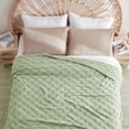 thumbnail image 6 of ROSEKIND Super-soft Aesthetic 3D Embossed Checkerboard Fleece Throw Blanket, Reversible Luxury Textured Fuzzy Plush Throw for Couch Bed Sofa, All-season, Sage Green, 30"x40", 6 of 10