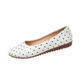 thumbnail image 2 of Miluxas Flats for Women Polka Dot Ballet Shoes Ballerina Slip On Cute Pattern Comfortable Casual Shoes White 9.5(43), 2 of 7