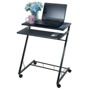 Lavish Home Portable Desk Rolling Laptop Cart with Casters, Black