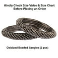 thumbnail image 5 of Efulgenz Beaded Oxidized Bangles for Women Bracelet Set Indian Boho Bohemian Jewelry Retro Vintage Antique Bracelet Bangle Statement Jewelry (2 Pcs) Size 2.8, 5 of 8