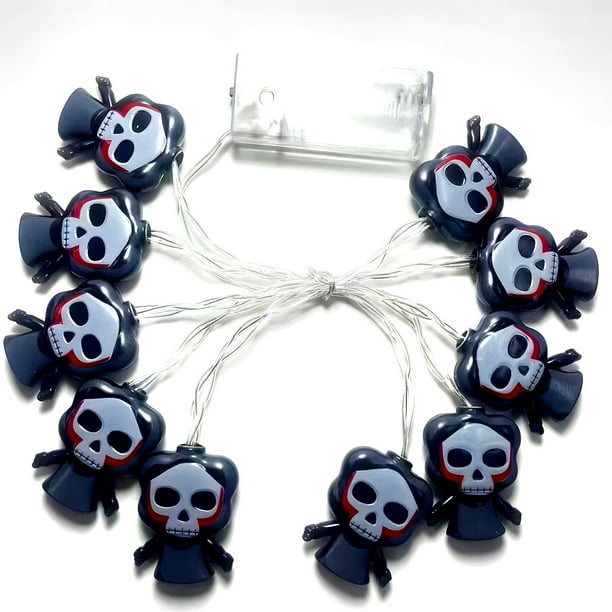 Mom's Best Guirnalda de luces con forma de calavera para Halloween, Acción de Gracias, decoración para la repisa de la chimenea