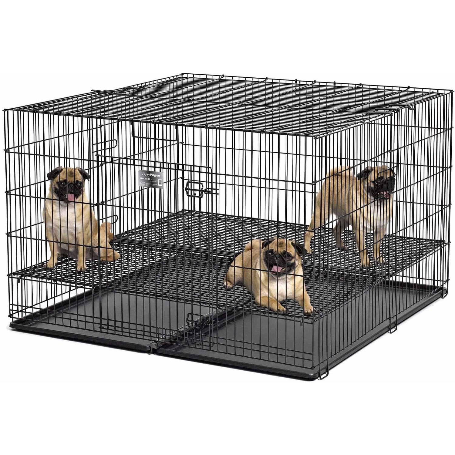 Midwest Puppy Playpen with Plastic Pans and 1/2" Floor