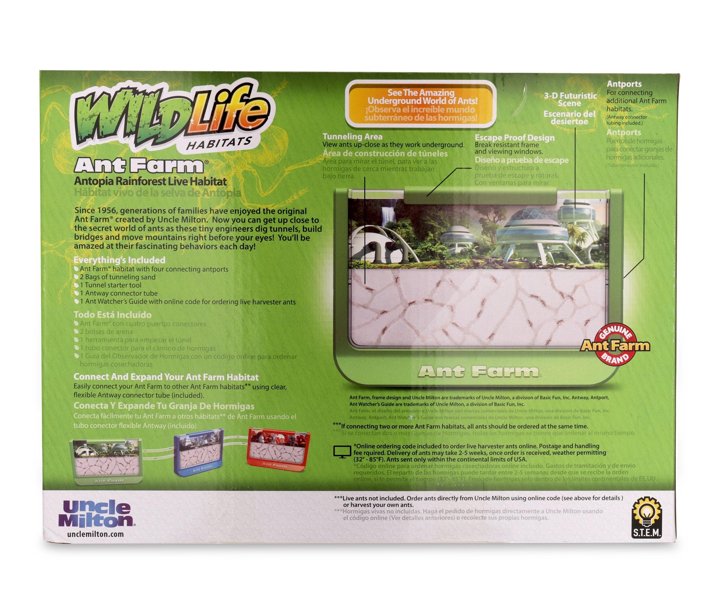 Uncle Milton 60th Ant-iversary ANT Farm Antopia Rainforest Science Kit Green for sale online 