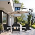 thumbnail image 4 of Ktaxon 4Pcs Rattan Wicker Conversation Set with Tempered Glass Table, Outdoor Patio Wicker Furniture Sofa Set for Garden, Poolside, Deck, Lawn, Black, 4 of 11