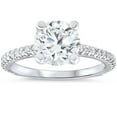 thumbnail image 2 of Pompeii 3 Carat Diamond Engagement Solitaire Ring 14K White Gold Lab Grown Round Cut, 2 of 4