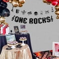 thumbnail image 3 of One Rocks Banner Rock and Roll Banner Black and White, One Rocks 1st Birthday Decorations Born to Rock Music Themed First Birthday Party Supplies, 3 of 6