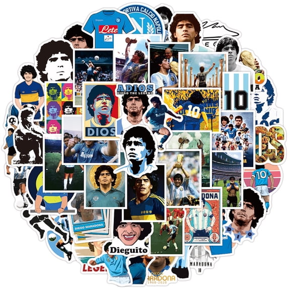 Paquete de pegatinas de la estrella del fútbol Maradonas, 50 unidades, resistentes al agua, anime
