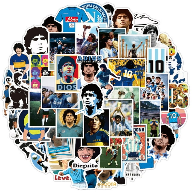 Paquete de pegatinas de la estrella del fútbol Maradonas, 50 unidades, resistentes al agua, anime