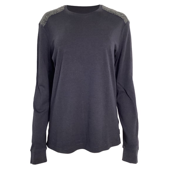 Pre-Owned Giorgio Armani Color-Block Sweater in Navy Blue and Grey Cotton