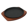 thumbnail image 1 of CHICHUMID Steak Pan With Wooden Base Round Grilling Pan For Professional Chefs 1 Set, 1 of 8