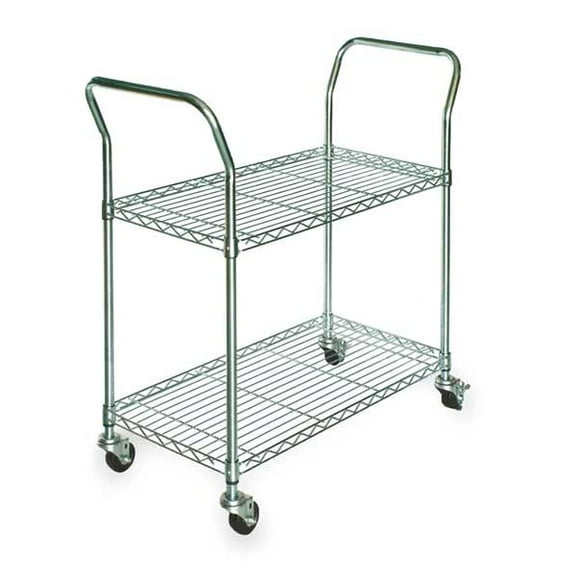 Manufacturer Varies Wire Cart, 2 Shelf,41x18x39 zinc, In. 3TPA7