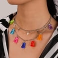 thumbnail image 3 of Collier Ours en Gélatine Mignon 7 Couleurs Pendentif en Résine Coloré pour Femmes Filles, 3 of 6