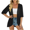 thumbnail image 5 of Perfectbot Women's Sheer Chiffon Open Front Cardigans Lightweight Elbow-Length Sleeve Kimono Summer Cover Ups, 5 of 8