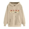 thumbnail image 3 of Womens Christmas Hoodies Santa Claus Print Christmas Sweatshirt Fashion Graphic Hooded Sweatshirt with Pocket, 3 of 4