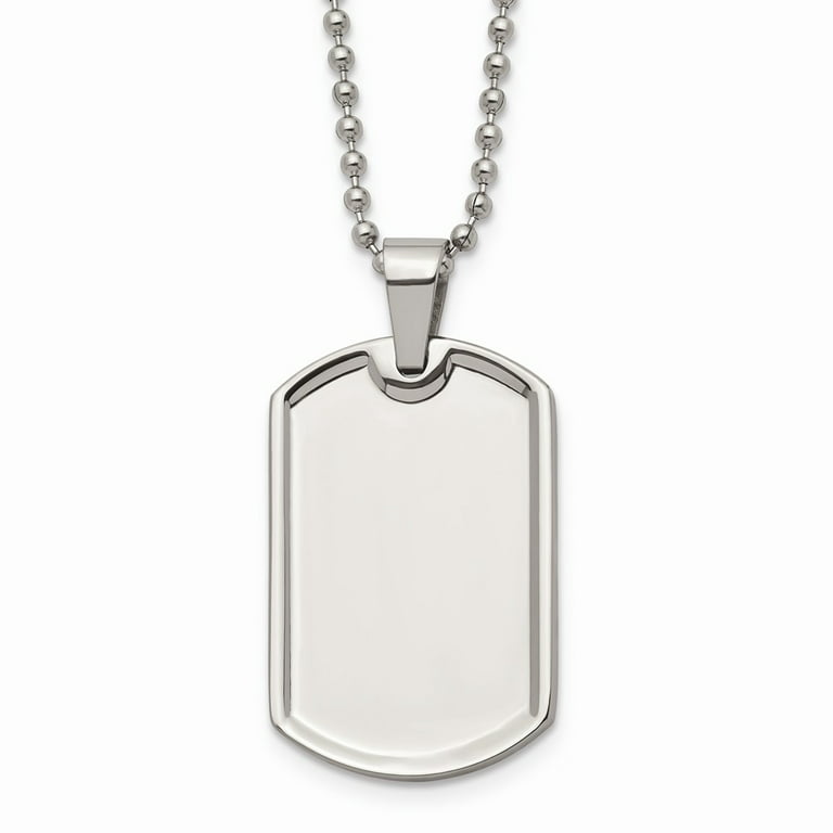 Stainless Steel Polished 20in Dog Tag Necklace; 20 inch; for Adults and  Teens; for Women and Men 