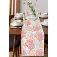 thumbnail image 3 of Table Runner Watercolor Abstract Coral Table Decoration for Kitchen Dinning Red Ocean Plants Table Decoration for Indoor Outdoor Party Wedding Decor 13x72inch, 3 of 7