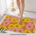 thumbnail image 6 of Pink Orange Yellow Daisy Doormat Outdoor Entrance 16"x24", Spring Floral Botanical Absorb Moisture Dirt Door Mats, Non-Slip Rubber Backing Floor Mats Indoor, Low-Profile Front Door Rugs, 6 of 9