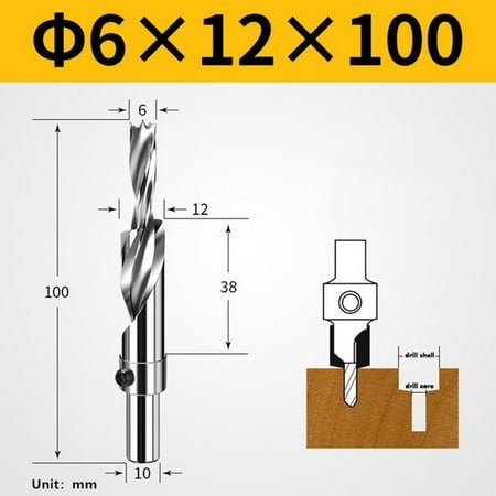 

Woodworking Salad Drill 10mm Shank Countersunk Head Two-stage Stepped Drill Bit