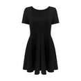 thumbnail image 6 of Women'S Mini Dress Square Neck Short Sleeve Ruffle Hem Dresses with Built in Shorts Black XL, 6 of 8