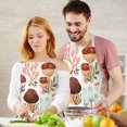 thumbnail image 3 of Colorful Mushroom Leaf White Pattern Apron-Garden Aprons for Women with Pockets-Cotton Linen Waterproof Kitchen Cooking Gardening Aprons Adjustable for Kitchen,Cooking,BBQ and Salon 33x27 Inch, 3 of 7